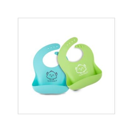 Baby Silicone Bibs - Waterproof, Easy Wipe Silicone Bib for Babies